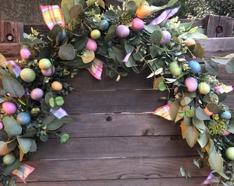 Easter Garland Easter Egg Garland Easter Eucalyptus Table Decor Easter Egg Centerpiece Easter Egg Mantel Garland Easter Egg Door Greenery