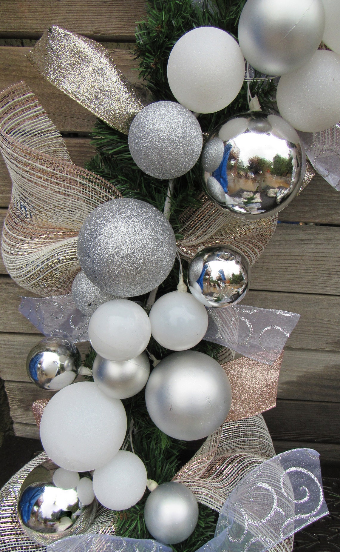 9' Christmas Ornament Ball Garland Christmas Door Decor Etsy