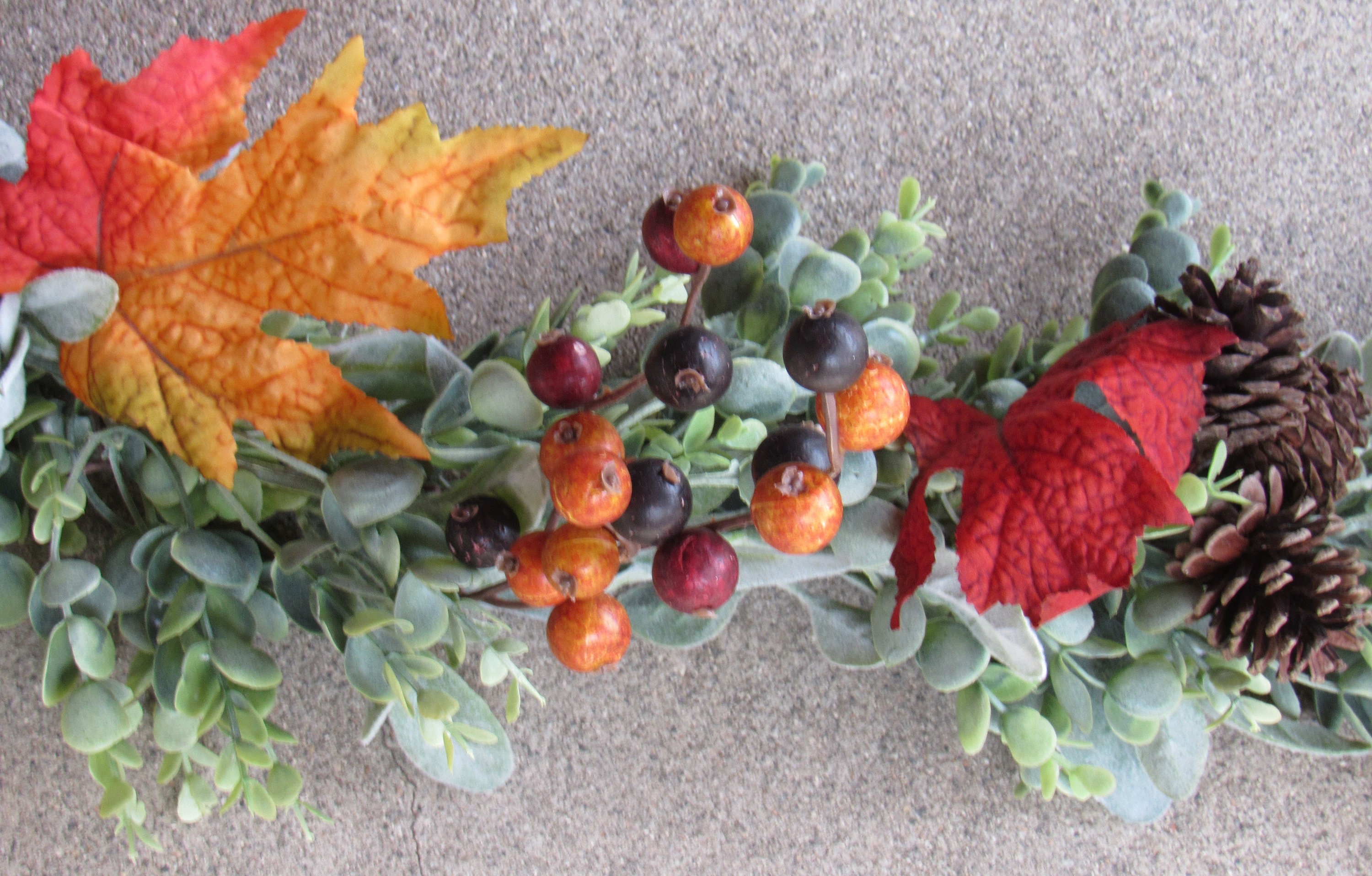 Apple Berry Garland, Fragrant Decor w/ Red Bow by Creekside Farms