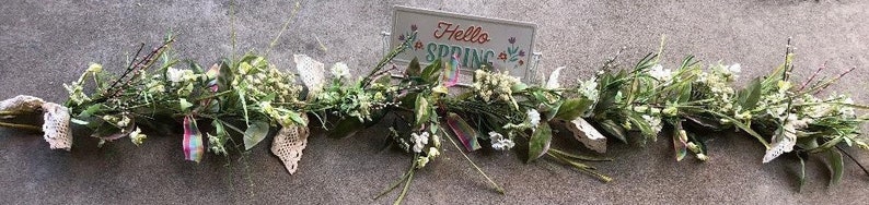 Hello Easter Garland Hello Spring Garland Easter And Spring Floral shops Table Decor Easter Mantel Greenery Garland Spring Pip Berry Centerpiece
