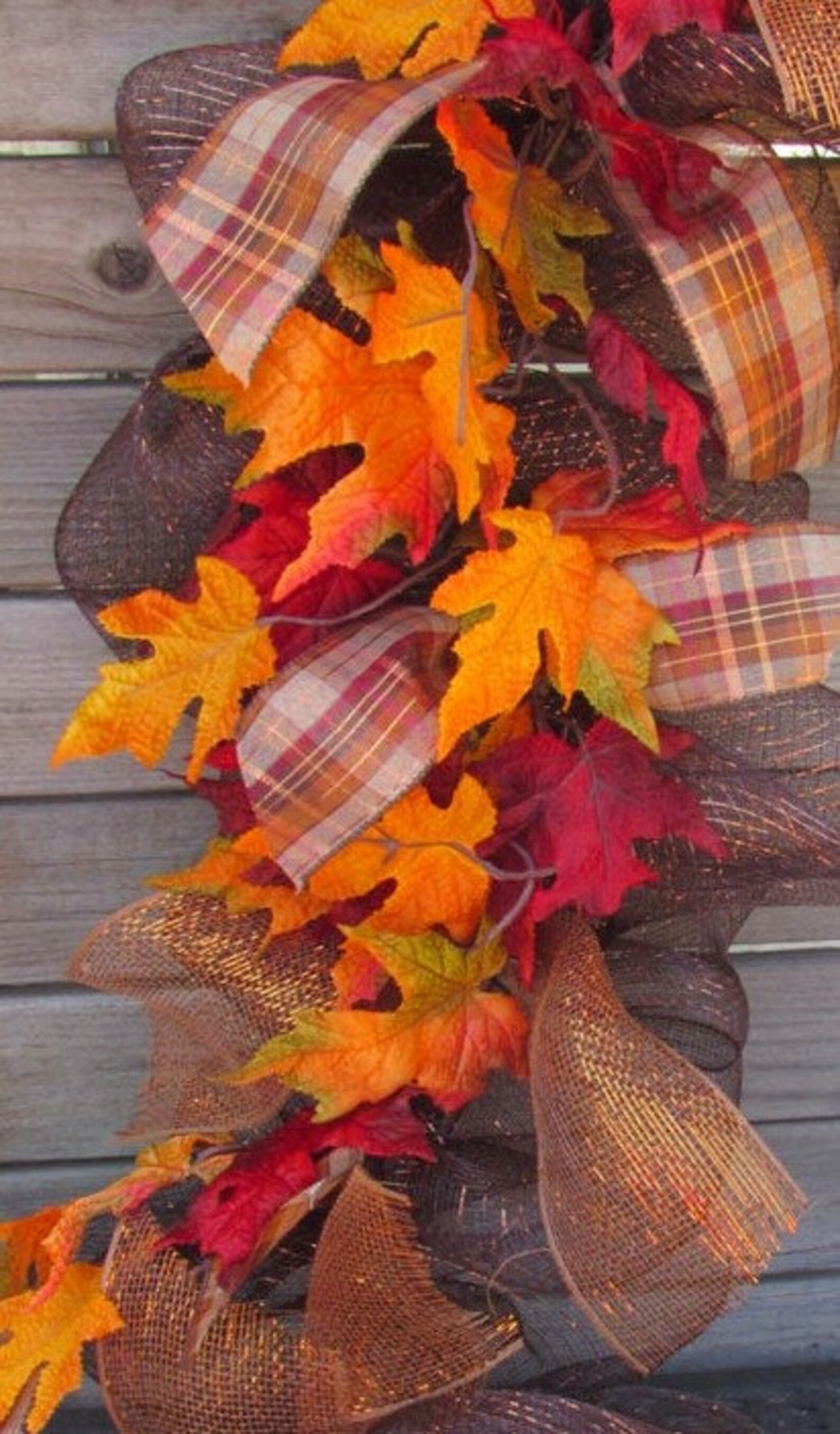 Fall Garland Fall Leaf Garland Fall Deco Mesh Garland Fall Etsy