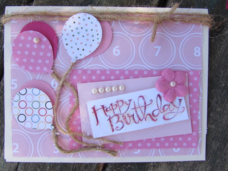 Birthday Cards Boy Girl Happy Birthday Stampin Up Cards Birthday Balloon Cards Pink Blue Birthday Cards Handmade Birthday Balloon Cards