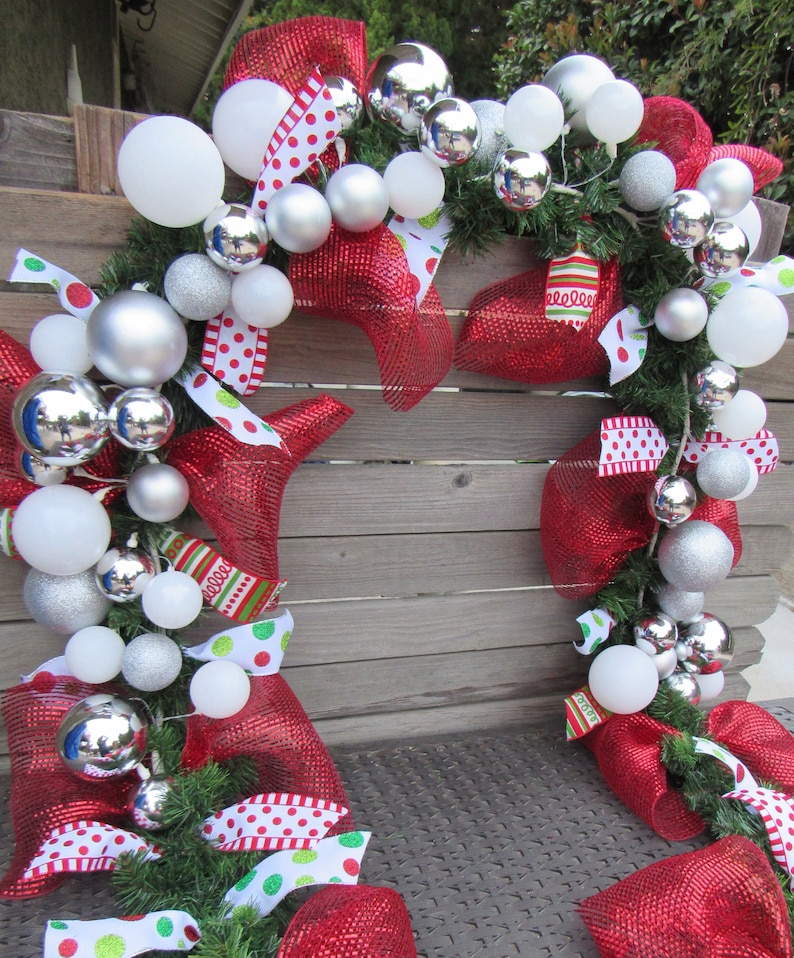 9' Christmas Ornament Ball Garland Christmas Door Decor Etsy