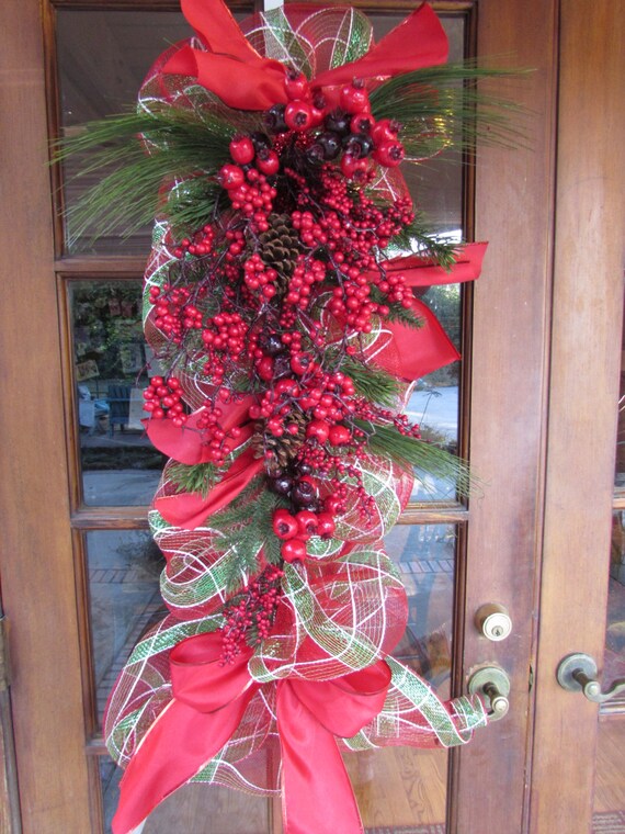 Items similar to 3' Christmas Door Swag- Christmas Teardrop- Winter ...