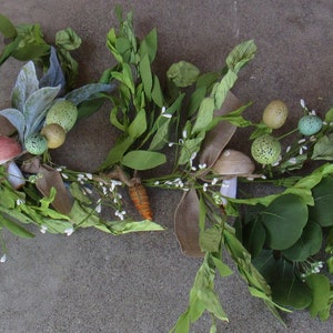 Spring Bunny Garland Spring Carrot Mantel Swag Spring Mushroom Table Decor Easter Greenery Mushroom Herb Carrot Swag Easter Egg Pip Swag