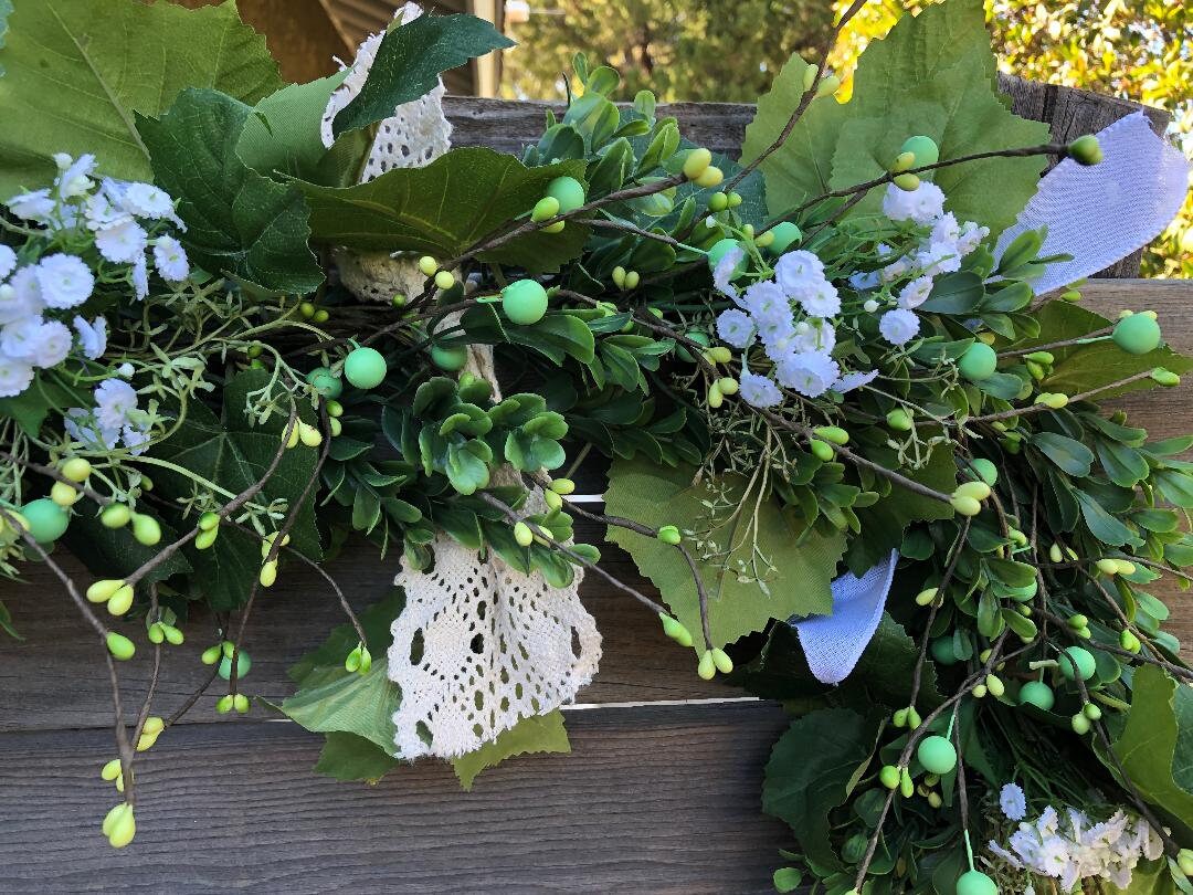 Spring And Summer Artificial English Garden Pip Berry - Year Round Rustic Berries, Farmhouse Home Decor For Table Arrangements, Fireplace Mantel, And