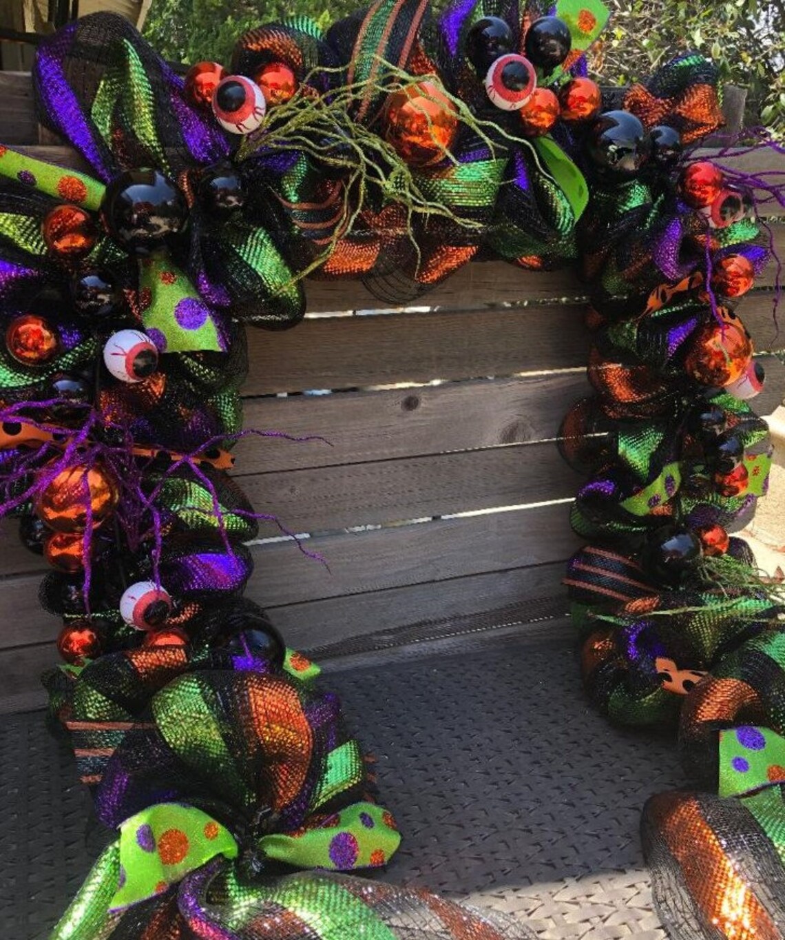 Halloween Garland Halloween Deco Mesh Swag Eyeball Garland Etsy