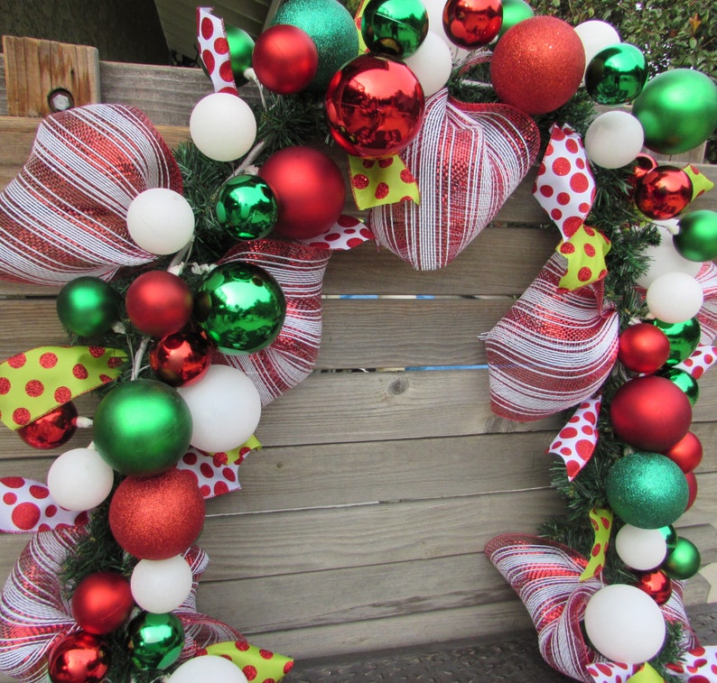 9' Christmas Garland Christmas Ball Ornament Garland Etsy