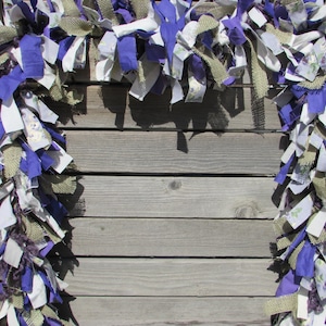 6&#39; Purple Rose Fabric Garland Flower Fabric Burlap Swag Rose Fabric Decor Purple Green Floral Summer Spring Fabric Garland Year Round Swag