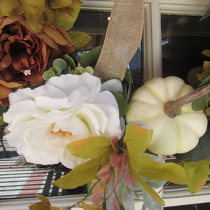 Fall Pumpkin Wreath Fall Gourd Wreath Fall Peony Door Decor Hydrangea Rose Wreath Thanksgiving White Pumpkin Wreath Fall Greenery Wreath bild 9