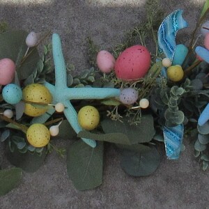 Easter Beach Garland Easter Egg Starfish Swag Egg Starfish Greenery ...