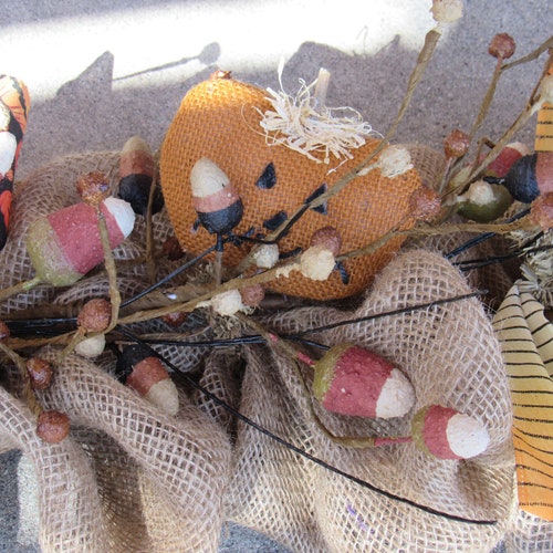 Halloween Garland Candy Corn Table Decor Halloween Jack O Lantern Mantel Swag Halloween Burlap Door Decor Rustic shops Pumpkin Candy Corn Garland