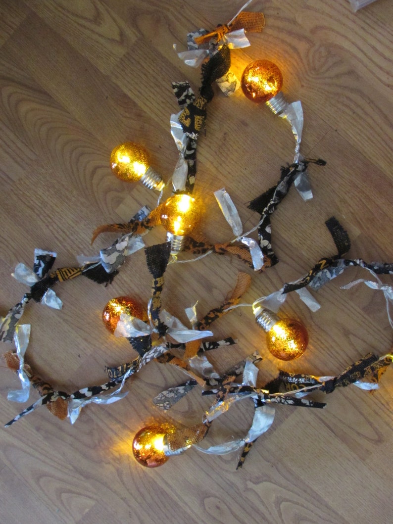 Halloween Lighted Garland Halloween Lighted Decor Orange Etsy