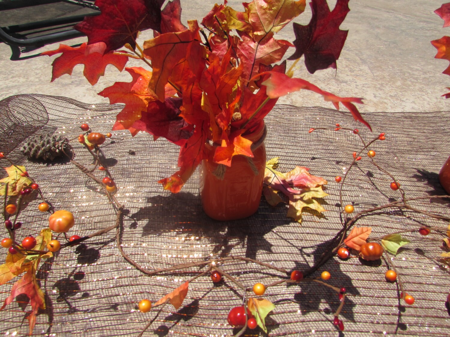 Fall Arrangement Fall Table Centerpiece Fall Leaf Table Decor Etsy
