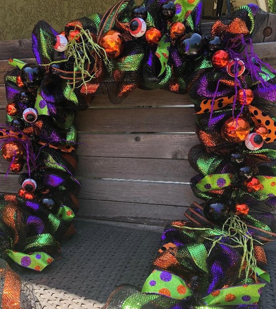 Halloween Garland Halloween Deco Mesh Swag Eyeball Garland Etsy