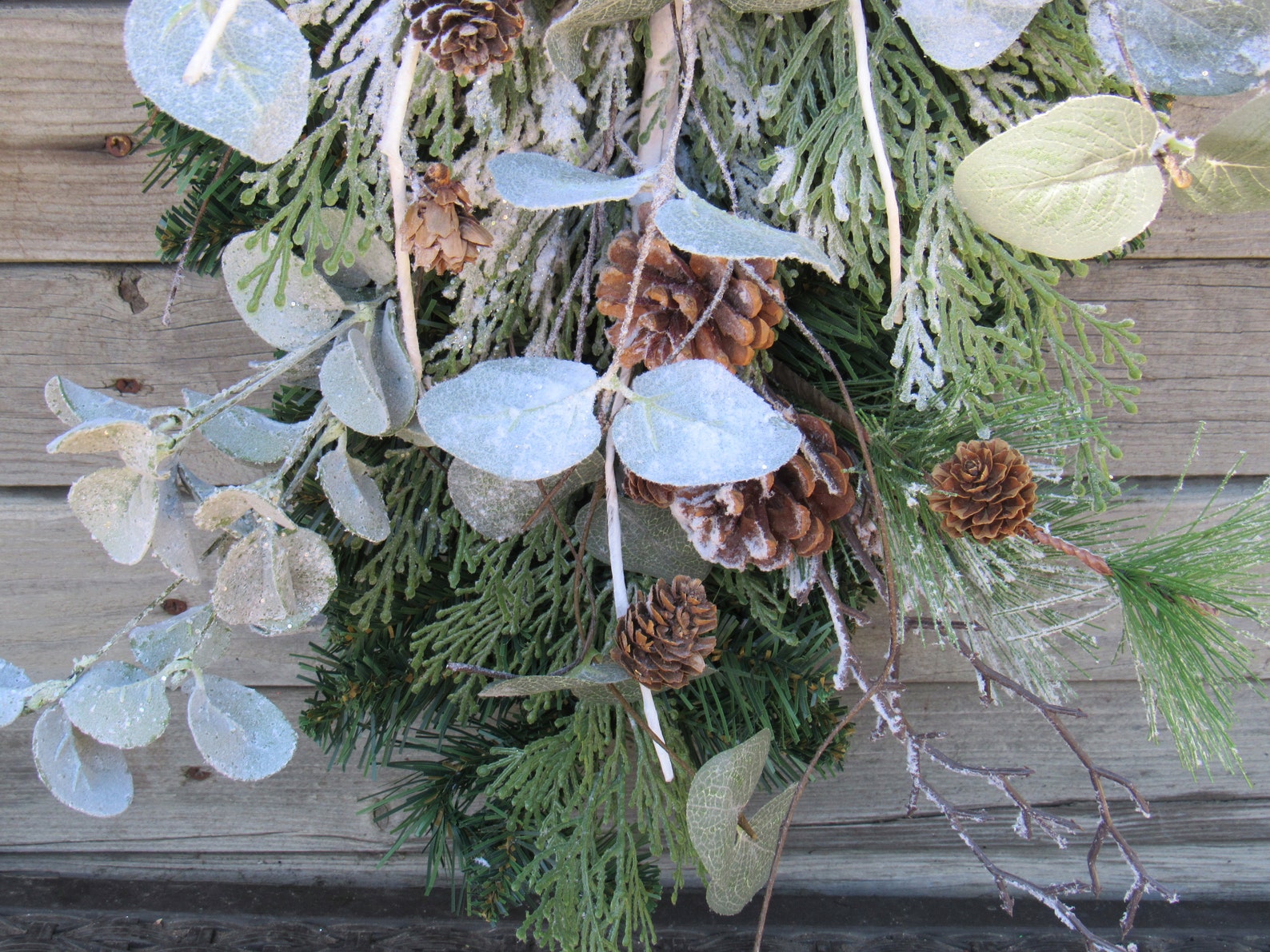 Christmas Wreath Christmas Eucalyptus Swag Winter Icy Pine - Etsy