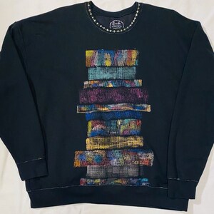 Hand Painted Sweatshirt, Black Sweatshirt, Unisex Sweatshirt, Women Sweatshirt, Art, Fashion Sweatshirt, Men sweatshirt, Streetwear