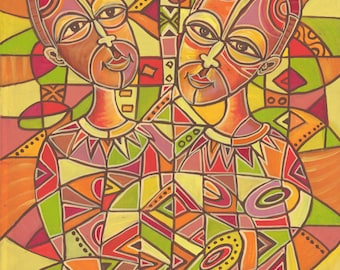 Couple - Giclée art print of a painting from Africa