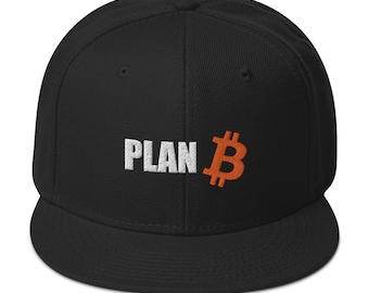 Plan B Bitcoin Snapback Hat | Blockchain Cryptocurrency Black Cap