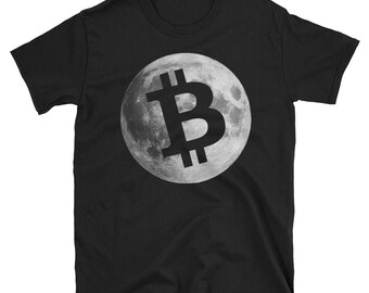 Bitcoin Logo Moon Luna Shirt Crypto Cryptocurrency Money Short-Sleeve Unisex T-Shirt