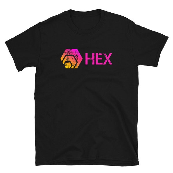 HEX Hexican Distressed Logo Crypto Swag Retro | Short-Sleeve Unisex T-Shirt