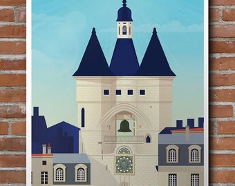 Large illustrated poster Bell Bordeaux
