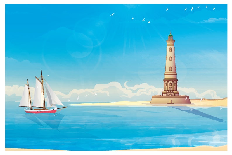 Affiche Illustrée Phare de Cordouan | Etsy