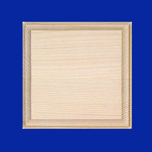 UNFINISHED SQUARE PLAQUES - Size 5" x 5" Up To  11.25" x 11.25" x 3/4" - Sanded Smooth Knotty Pine Wood with Decorative Beveled Edge