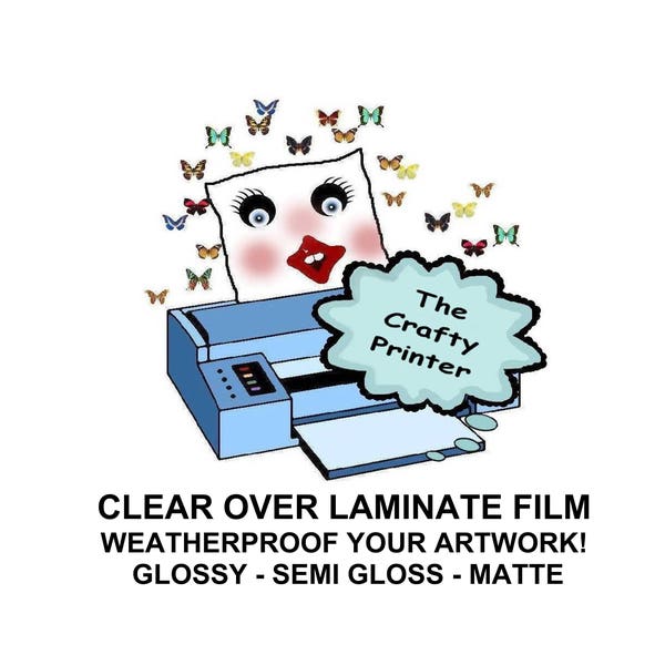 LAMINATE FILM - Weatherproof Your Artwork!  Clear Self Adhesive - Protects Artwork From Moisture, Sun Fading, Scratching - Peel & Stick