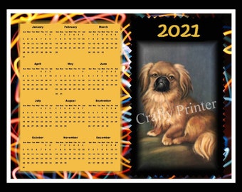 Pekingese Calendar Etsy 2021 pekingese calendar