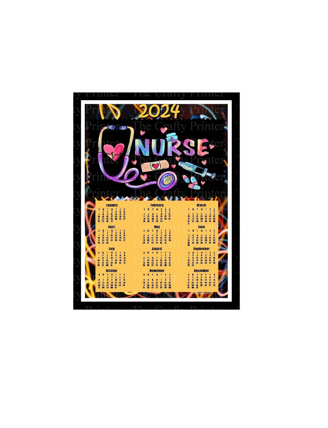 2024 NURSE CALENDAR Large 8 X 10 Decorative and Practical Makes