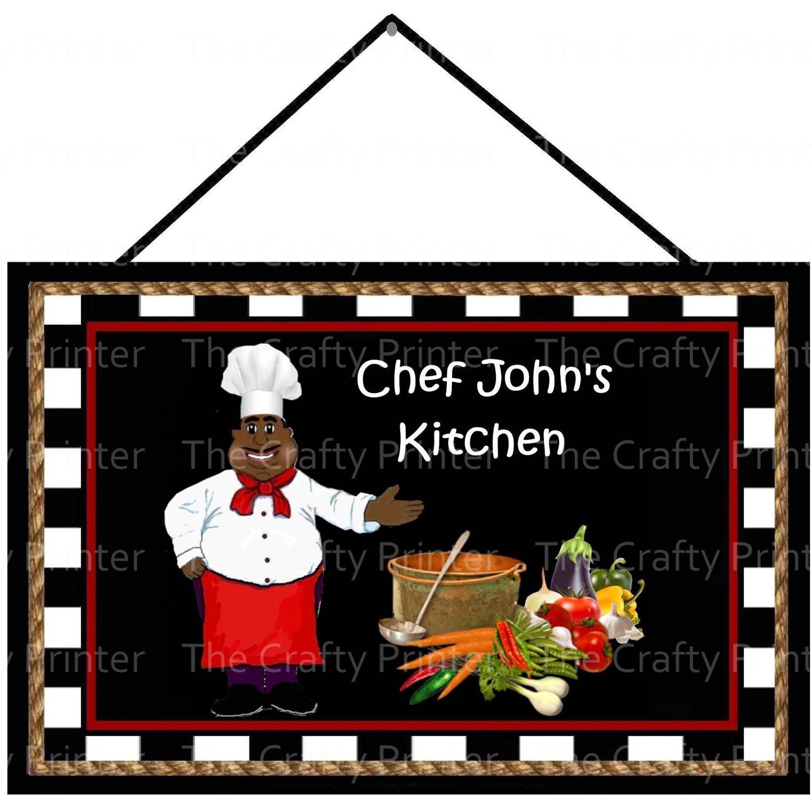 PERSONALIZED African American Chef Kitchen Wall Signs - Choice of Six ...