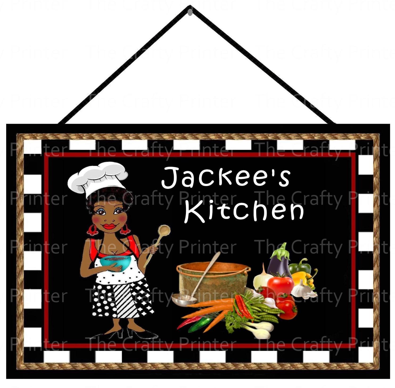 PERSONALIZED African American Chef Kitchen Wall Signs - Choice of Six ...