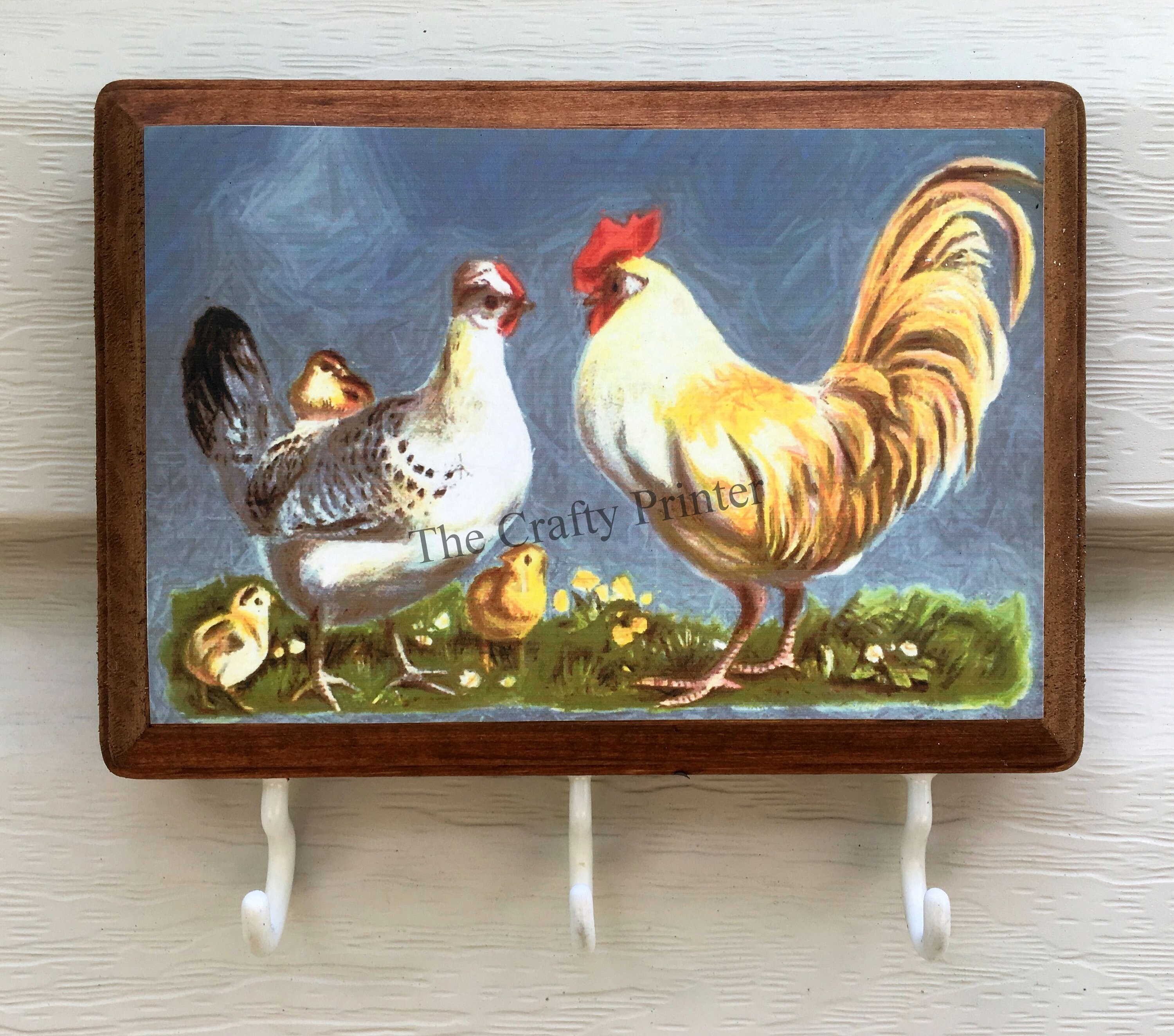 Wooden Wall Plaque with Hooks for Keys or Other Hanging Items Etsy