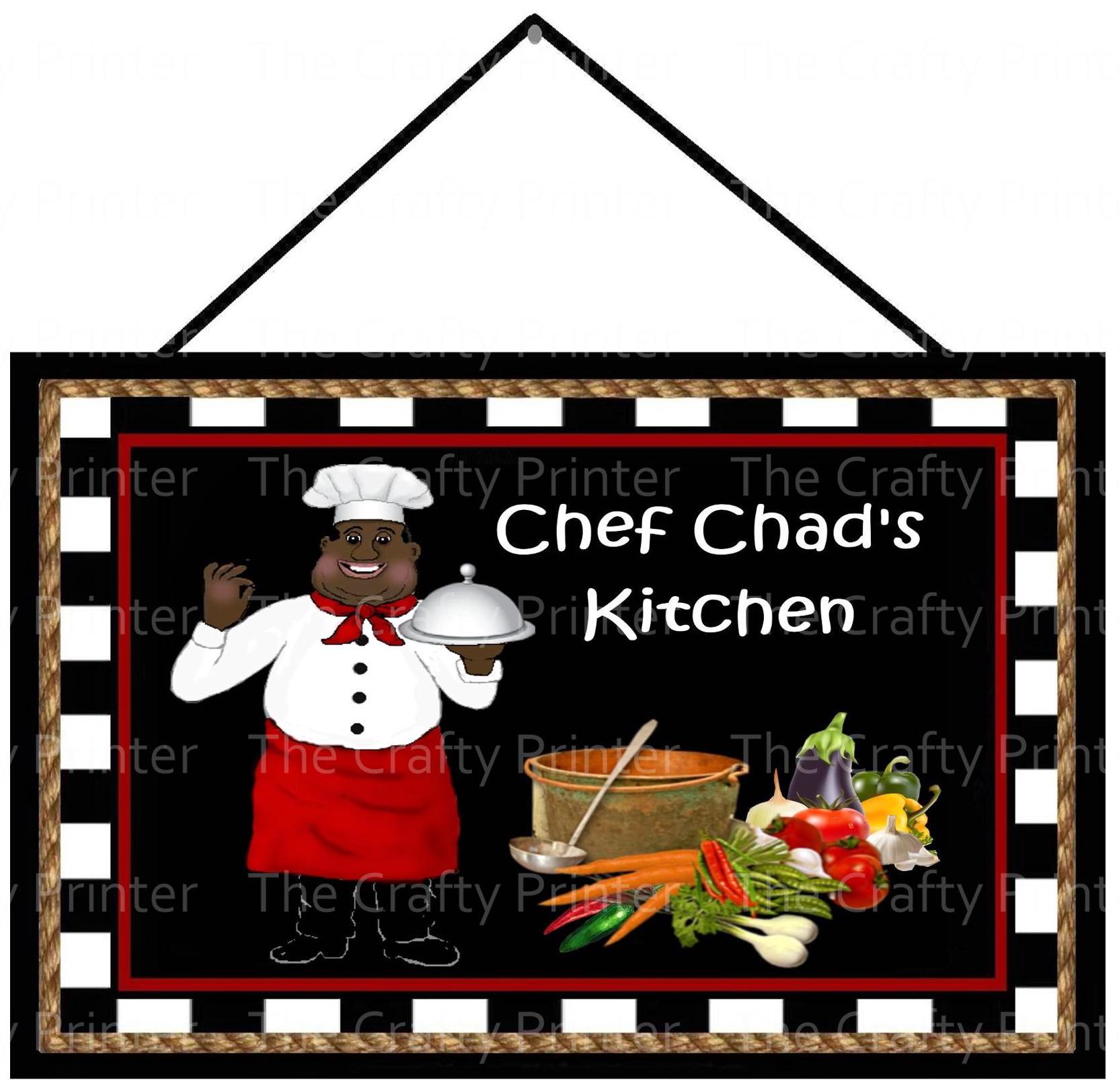 PERSONALIZED African American Chef Kitchen Wall Signs - Choice of Six ...
