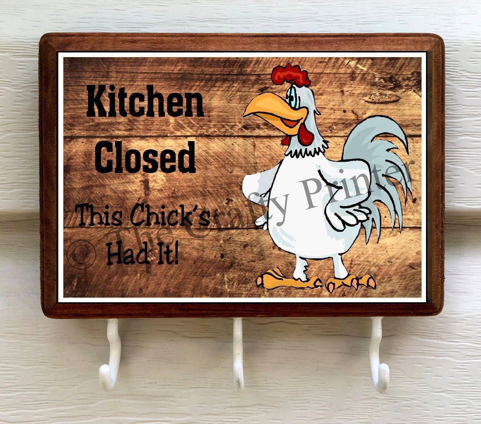 Wooden Wall Plaque With Hooks for Keys or Other Hanging Items Etsy