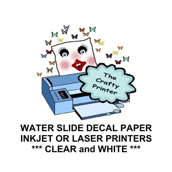 WATERSLIDE DECAL PAPER White and Clear for Inkjet and Laser - Etsy Ireland WATERSLIDE DECAL PAPER White and Clear for Inkjet and Laser - Etsy Ireland