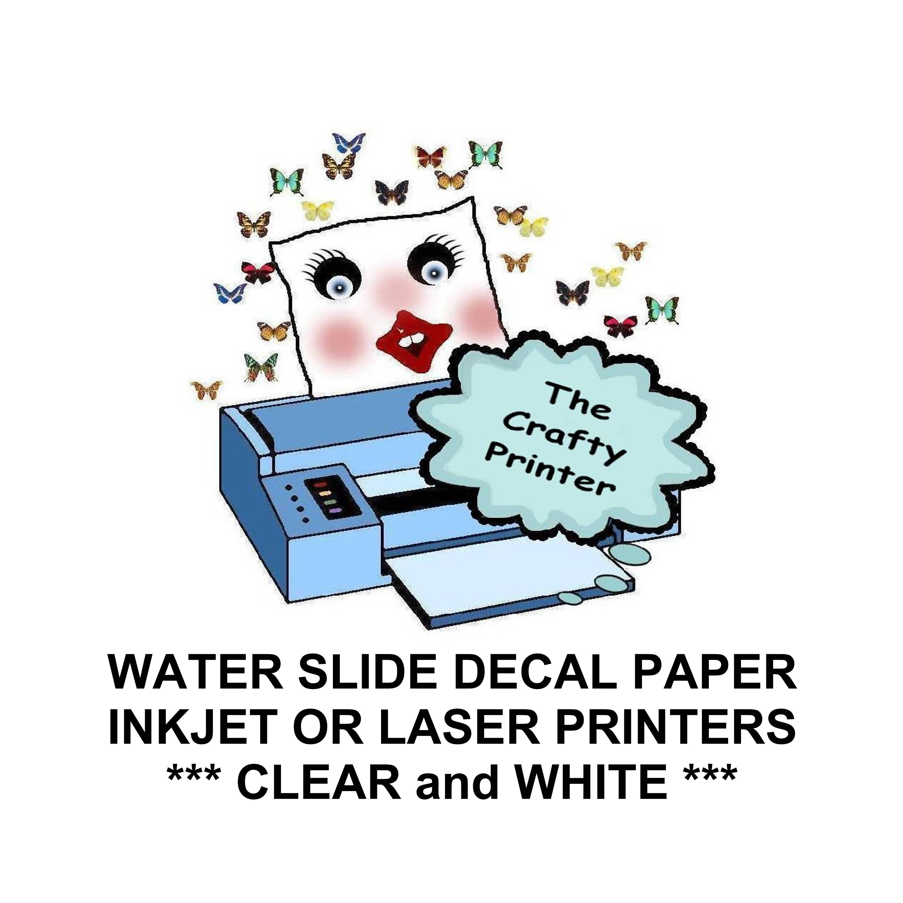 WATERSLIDE DECAL PAPER White and Clear for Inkjet and Laser Etsy