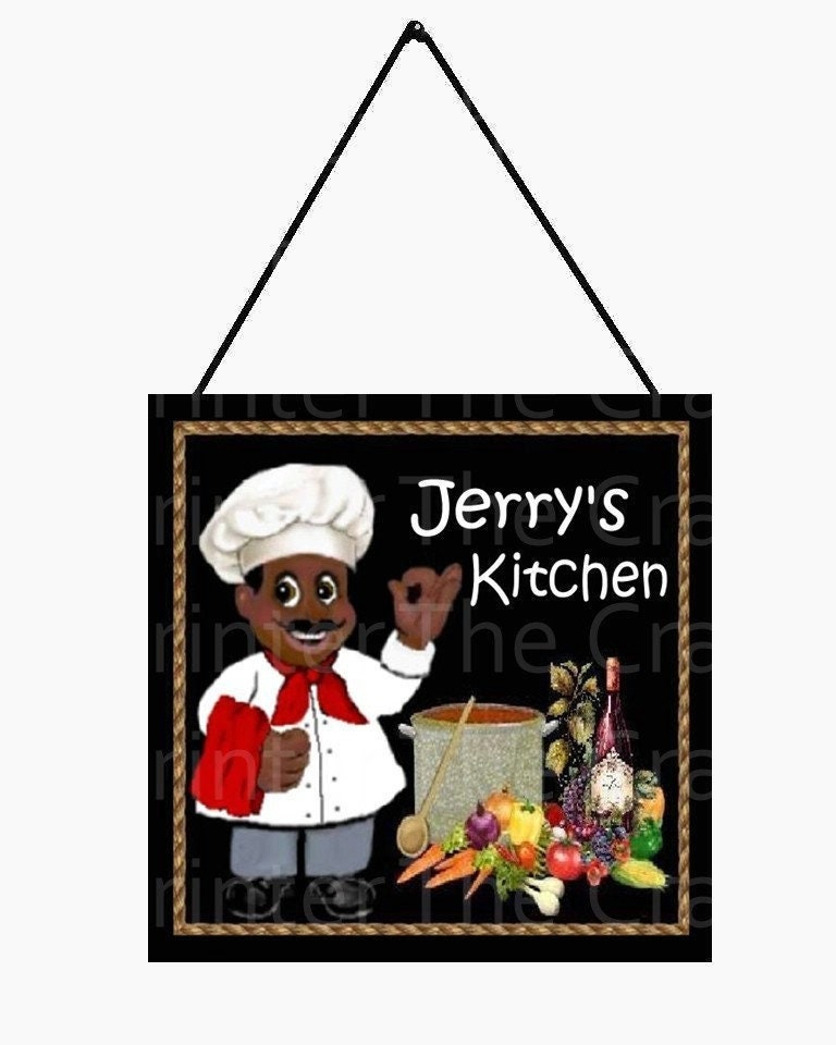 Your Name 5" x 5" x 1/8" African American Chef