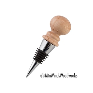 BIRDS EYE MAPLE wood bottle stopper - wine bottle stopper - bottlestopper - wooden stopper  - wood turned bottle stopper - curly maple