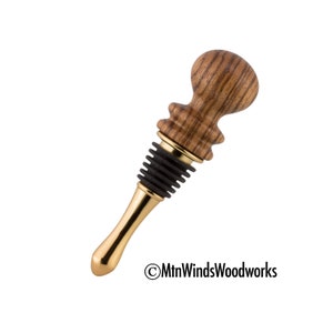 ZEBRA WOOD bottle stopper - wine bottle stopper - bottlestopper - wooden stopper  - wood turned bottle stopper - zebrawood bottle stopper