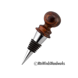 COCOBOLO WOOD BOTTLE stopper - wine bottle stopper - bottlestopper - wooden stopper  - wood turned bottle stopper - cocobolo bottle stopper