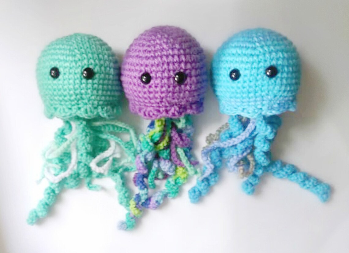 Jellyfish Toy Crochet Jellyfish Plush Jellyfish Amigurumi Etsy
