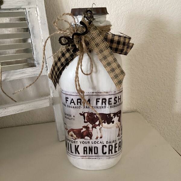 Milk Bottle Decor Etsy