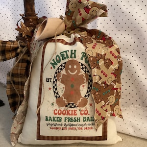 Burlap Pantry Bag: North Pole Cookie Co Pantry Bag