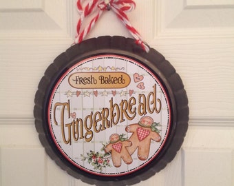 Gingerbread Metal Sign: Rustic Country Kitchen Decor