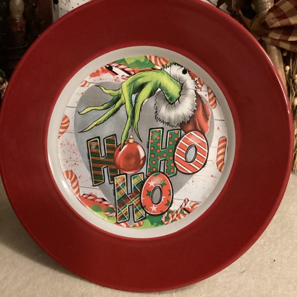 Grinch Plate Etsy