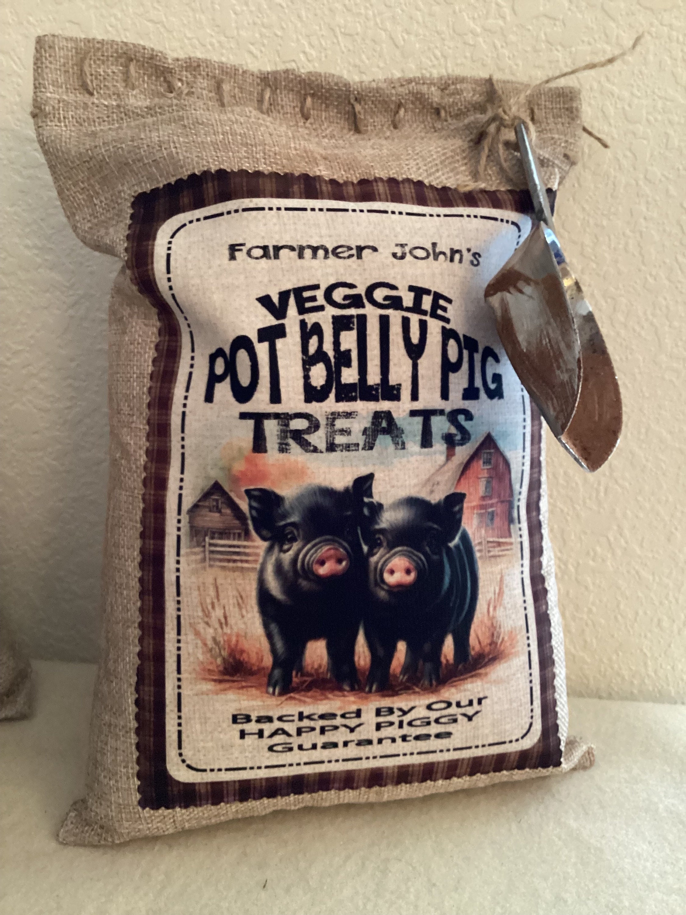 Turky Pentry Turkey Feed Handmade Burlap Pantry Bag, Turkey Day Farms Turkey Feed ...