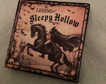Tier Tray Sign: Sleepy Hollow Headless Horseman Apothecary Sign - Halloween Tier Tray Sign Decor