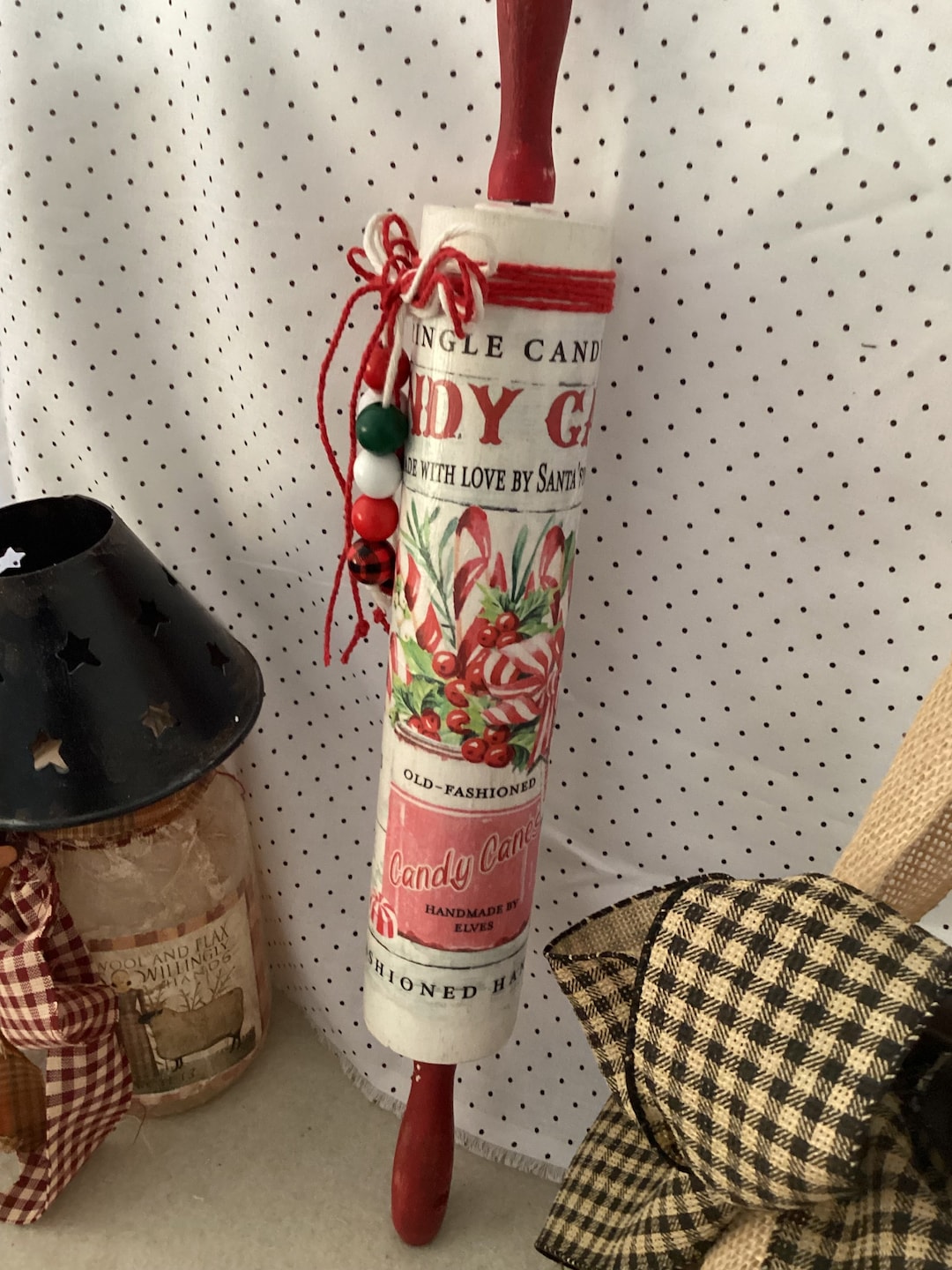 Rolling Pin: Candy Canes Christmas Rolling Pin - Etsy